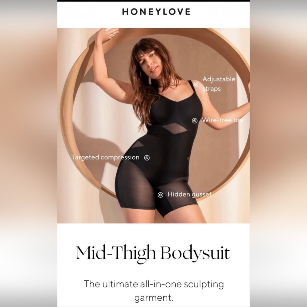 NWT. HoneyLove Mid-Thigh Sculpting Bodysuit. Size XL. Please READ Description.